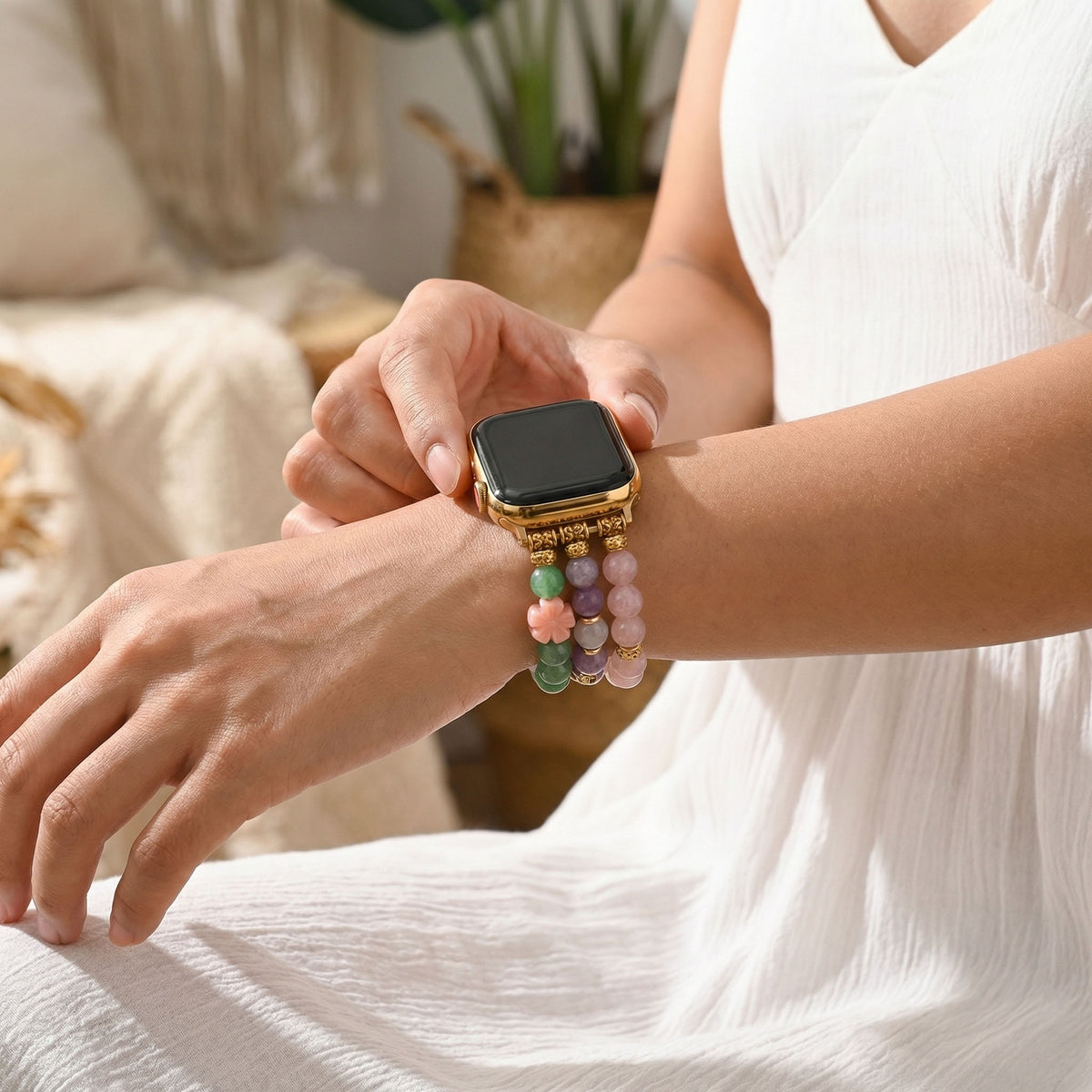 Pulseira Eternal Jade MOM Stretch para Apple Watch