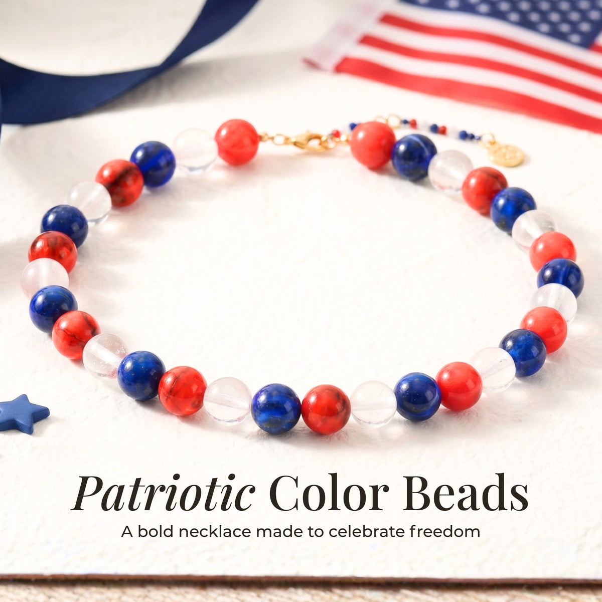 Colar Chunky America 250 com Contas