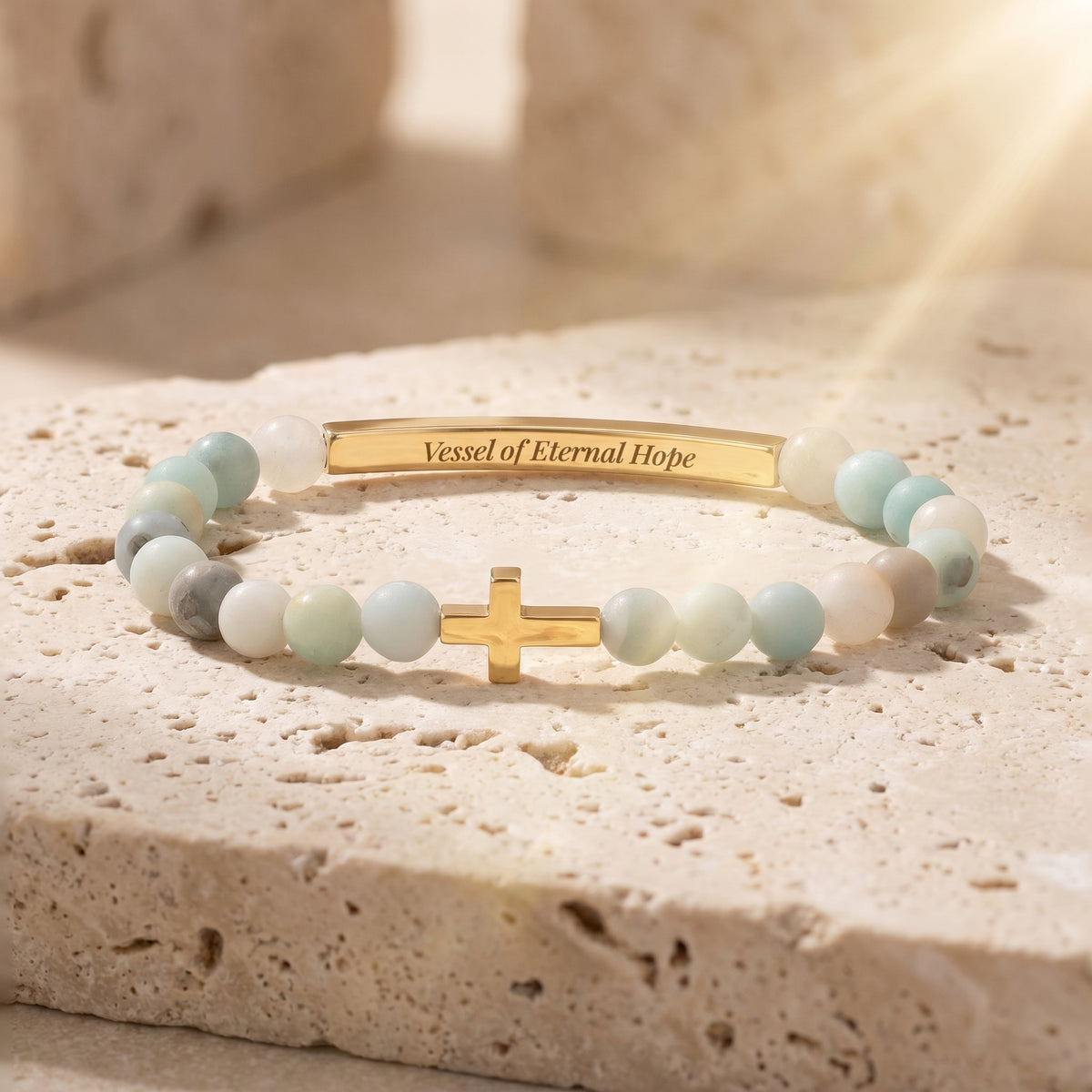 Pulseira Amazonite Mensagem Secreta Vasos de Propósito