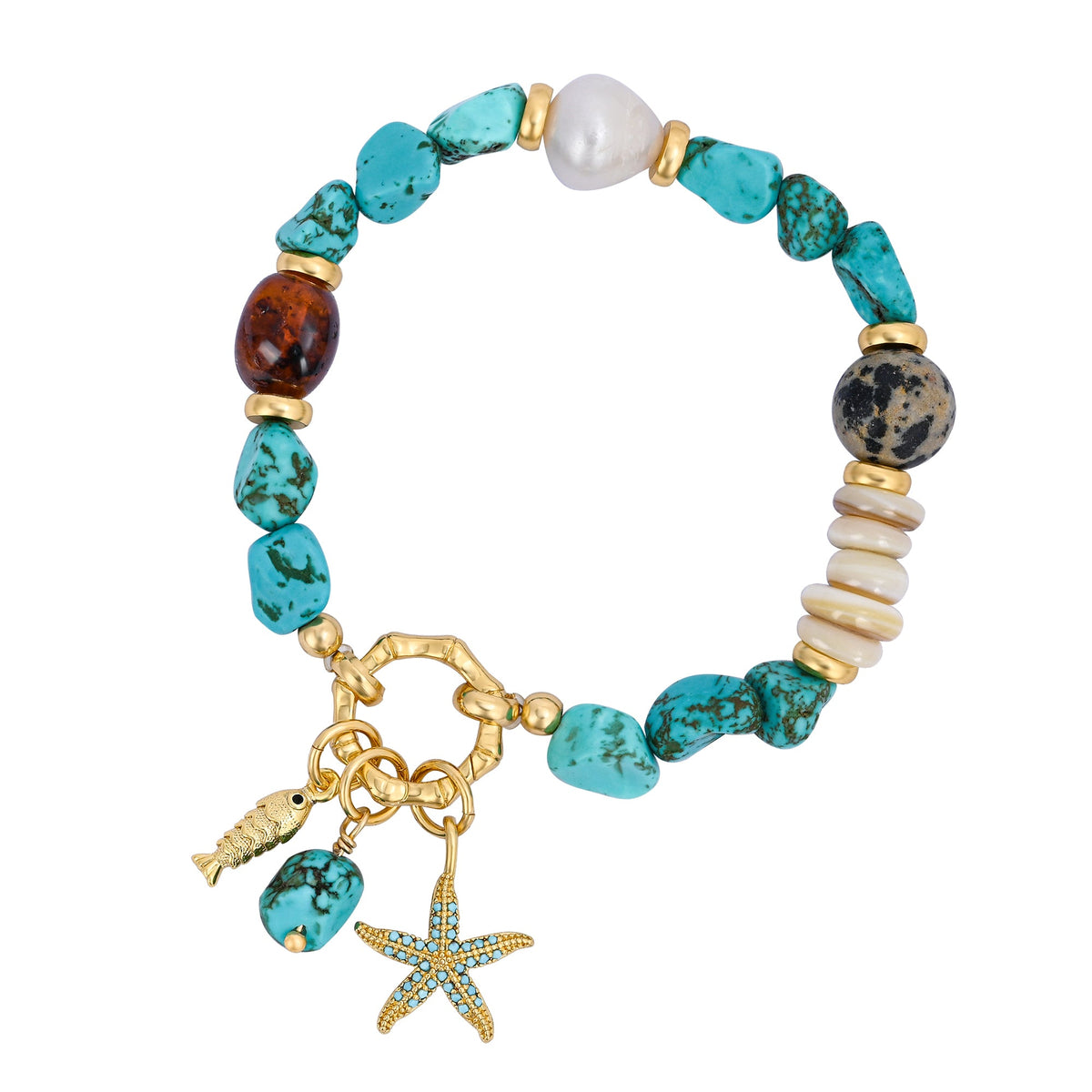 Pulseira de Charme Turquesa Tide