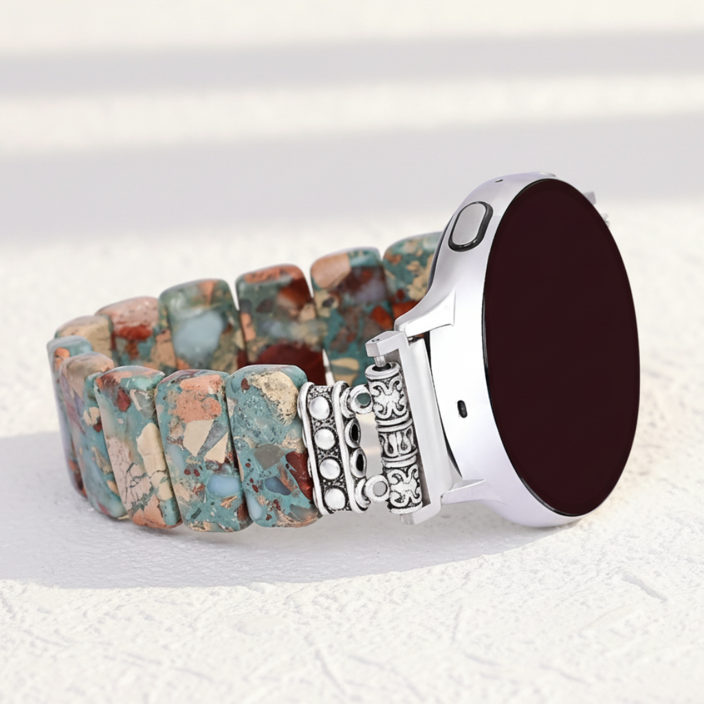 Correia elástica para relógio Samsung Galaxy em jaspe tibetano Earth