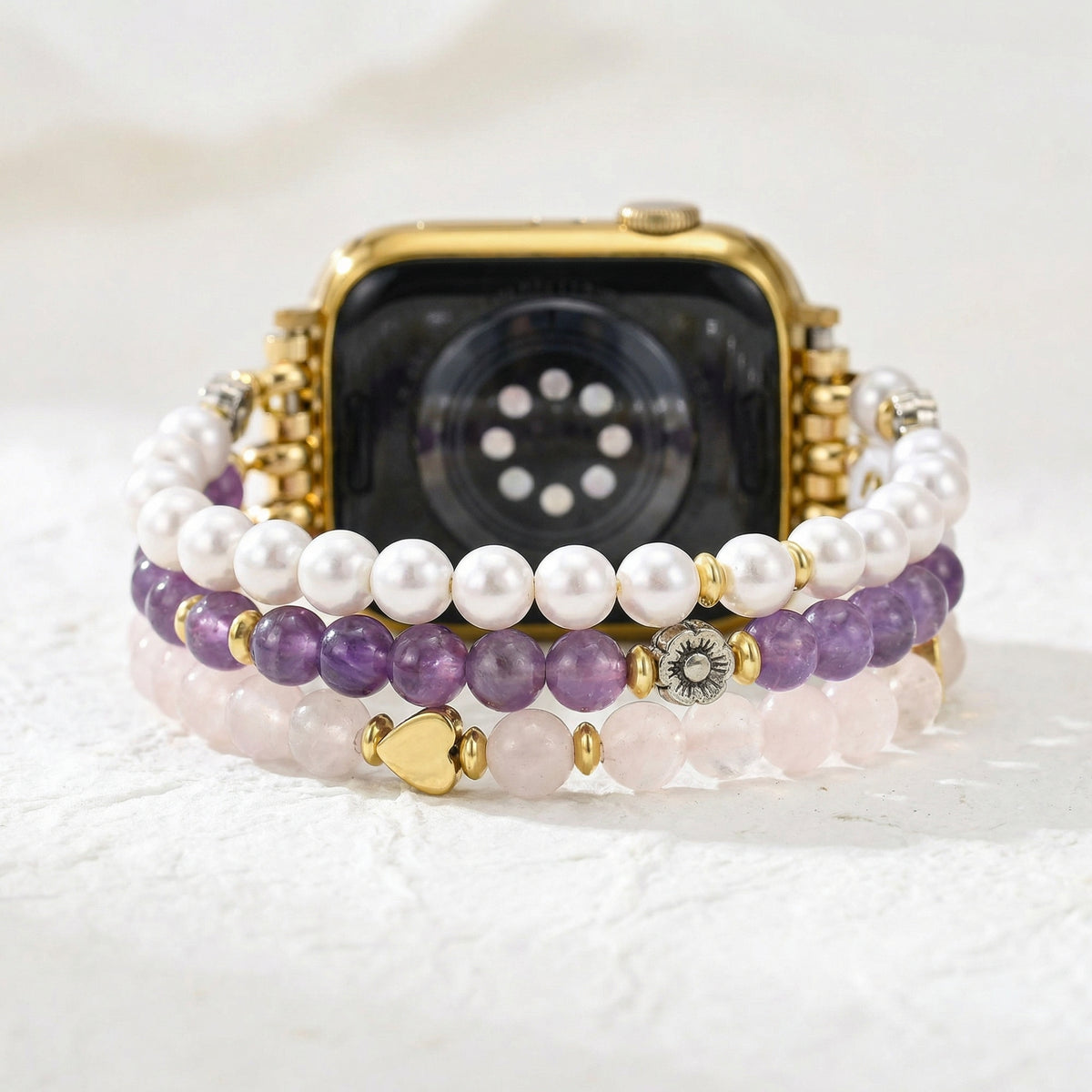 Pulseira Elástica Eternal Love em Ametista para Apple Watch