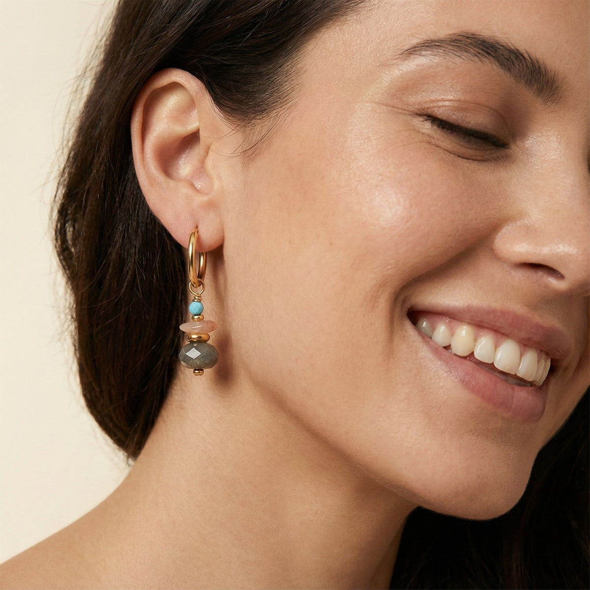 Brincos Aurora Labradorite