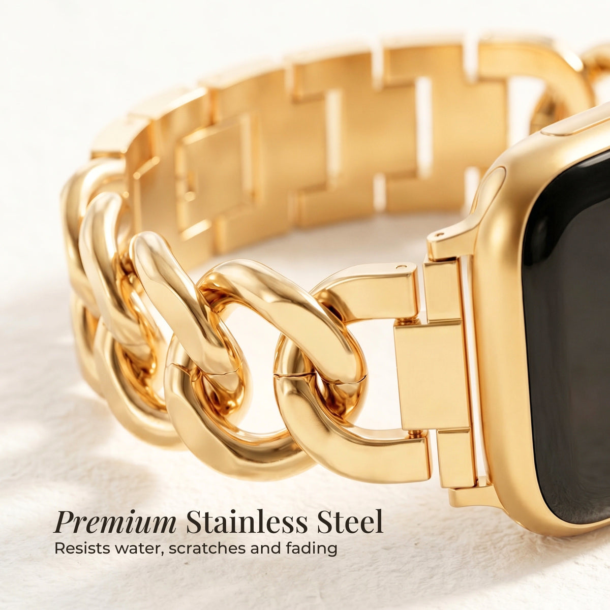 Pulseira Luxuosa Dourada Trançada para Apple Watch