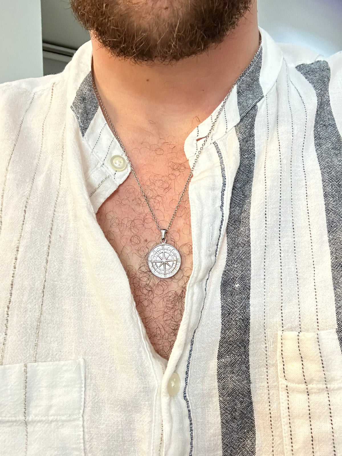 Pendente Bússola (Prateado)