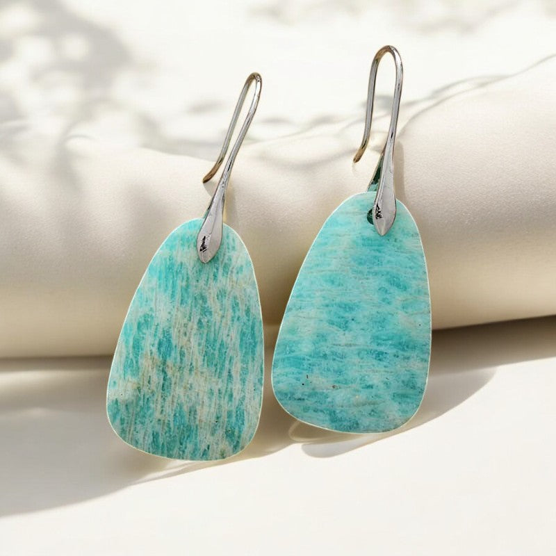 Brincos Pendentes de Proteção Amazonite