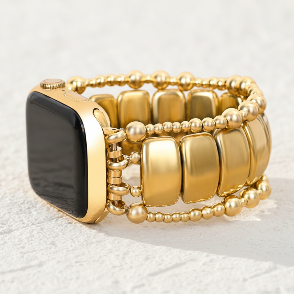 Correia Elástica Apple Watch Dourada Noir