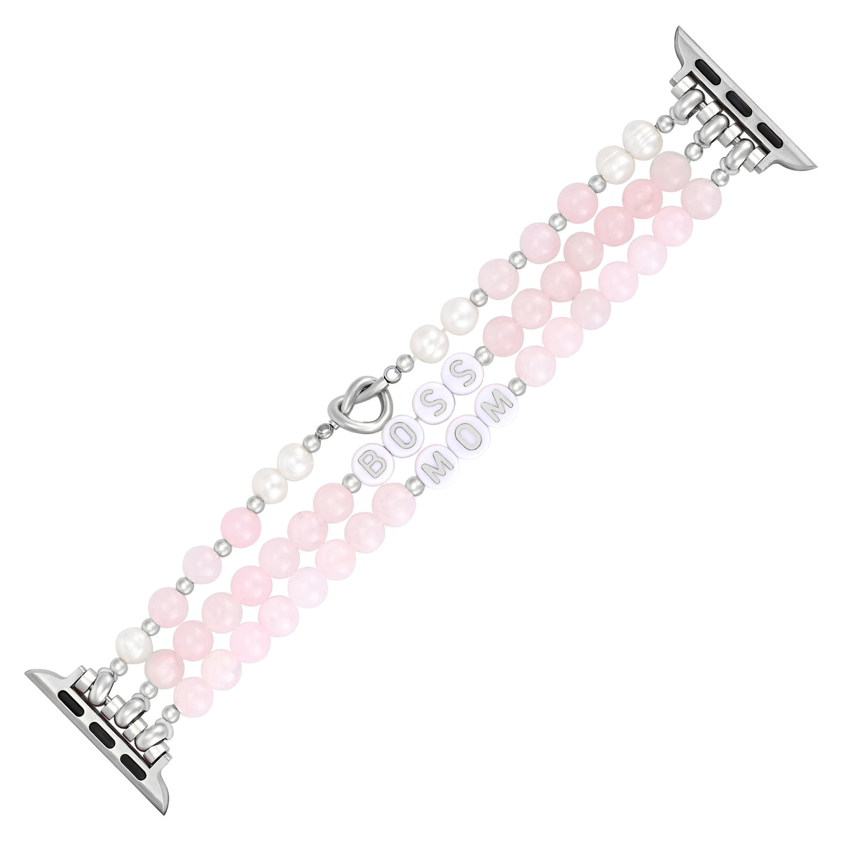 Pulseira Elástica Personalizada em Quartzo Rosa para Apple Watch