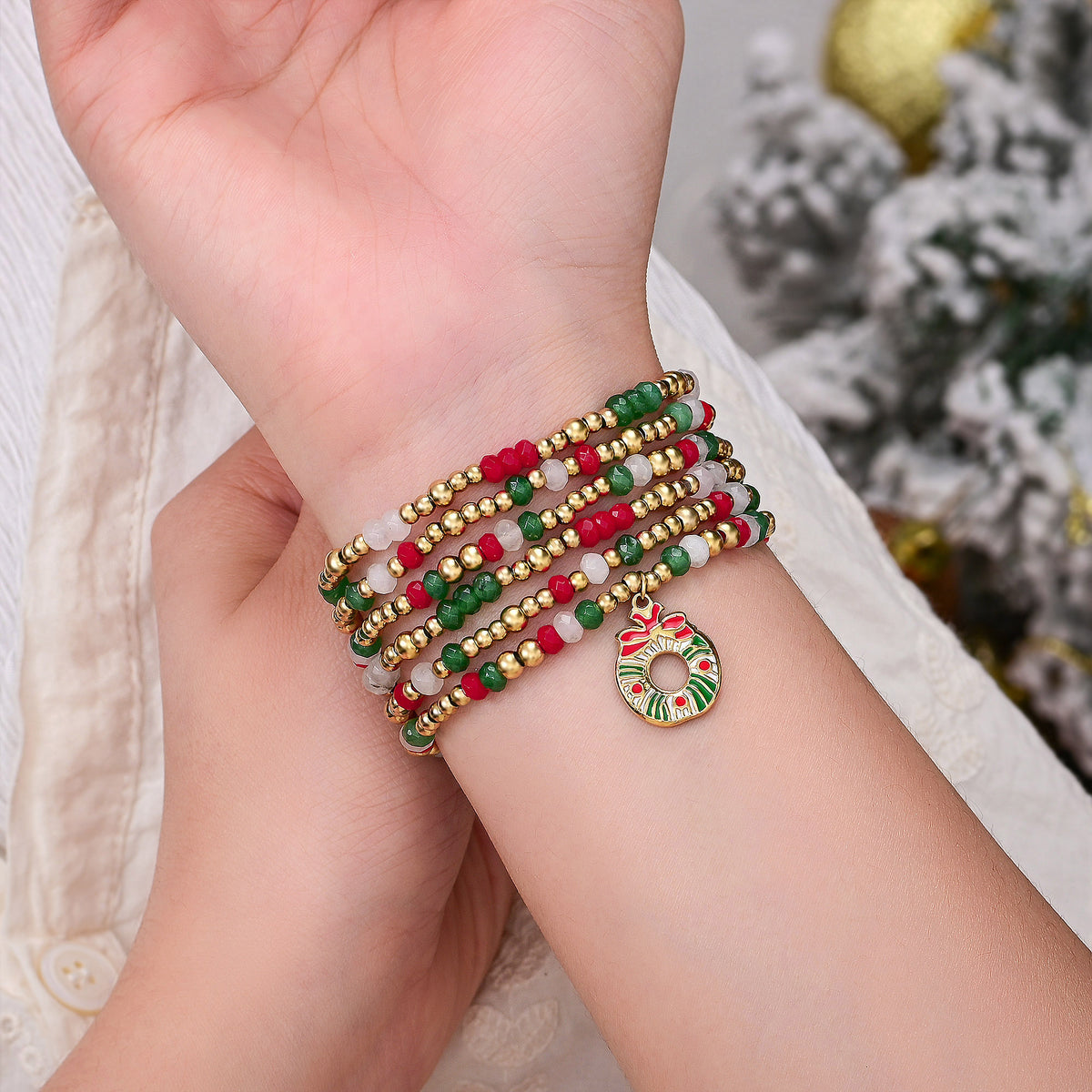 Correia Elástica Golden Holly Cheer para Apple Watch