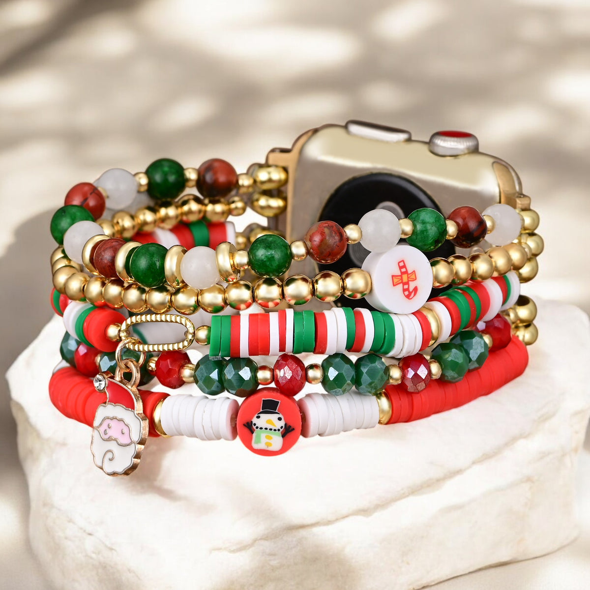Correia elástica Santa Sparkle para Apple Watch