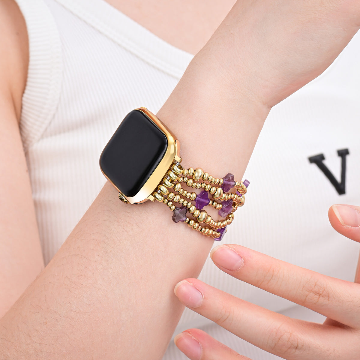 Pulseira Purple Majesty Cross Stretch para Apple Watch