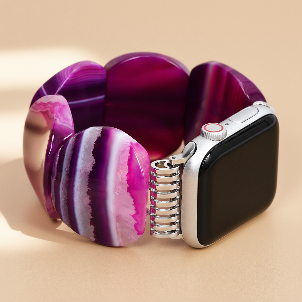 Pulseira elástica Mystic Plum Agate para Apple Watch