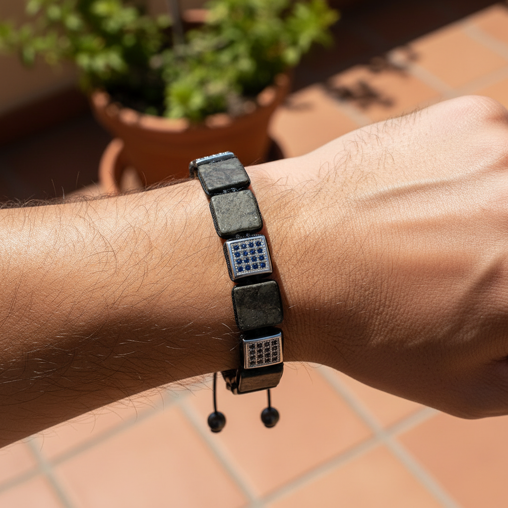 Pulseira de Pirite para Homem