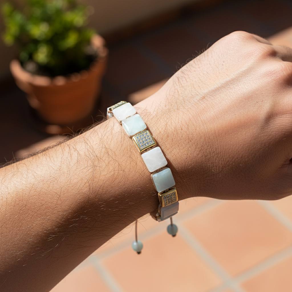 Pulseira de Amazonite para Homem