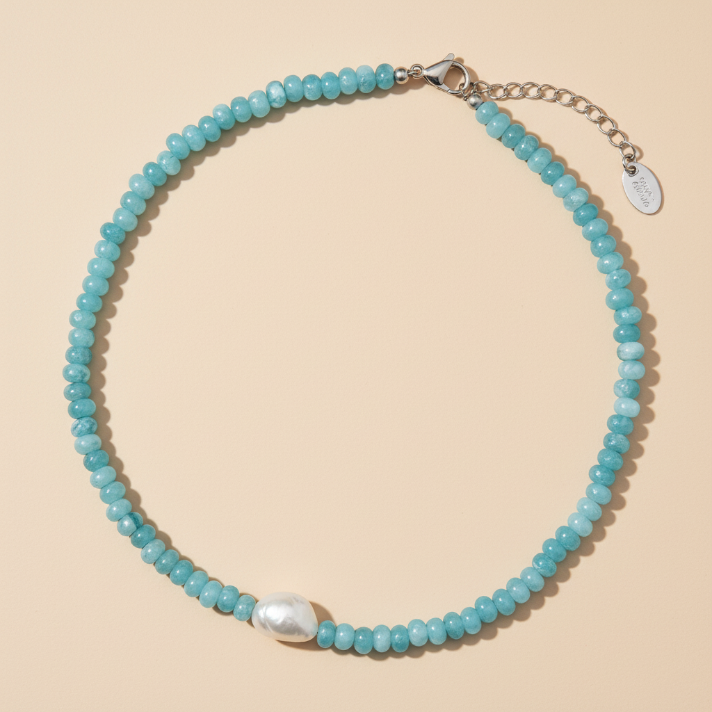 Colar de Pérolas Jade Blossom