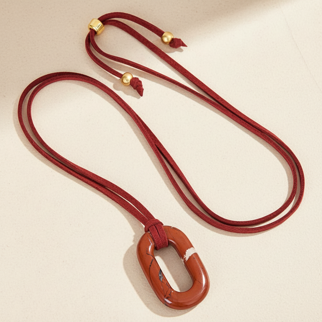 Colar Serenidade Redstone em Camurça