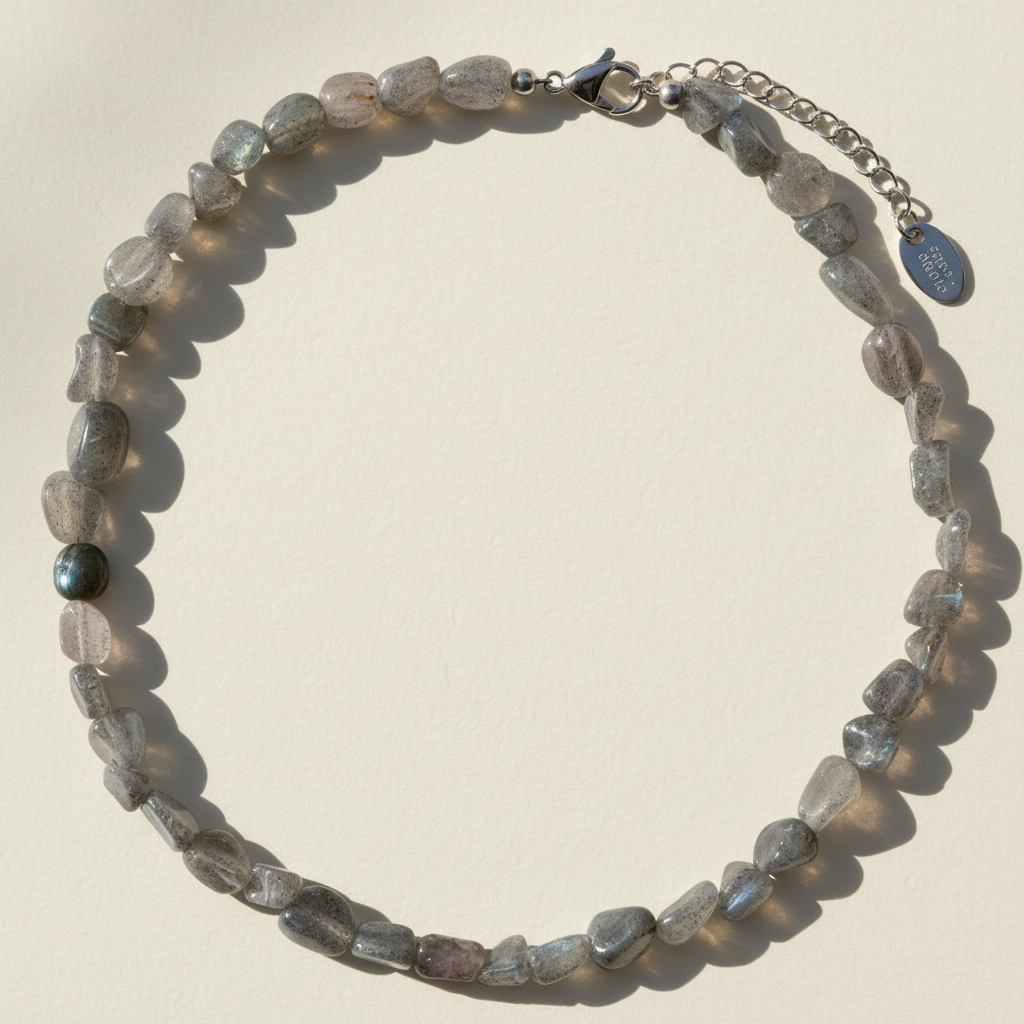 Colar Harmonia de Pedra Labradorite