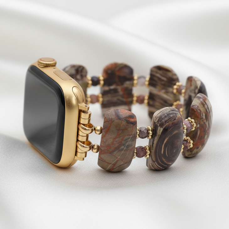Pulseira Elástica de Ágata Horizonte do Deserto para Apple Watch