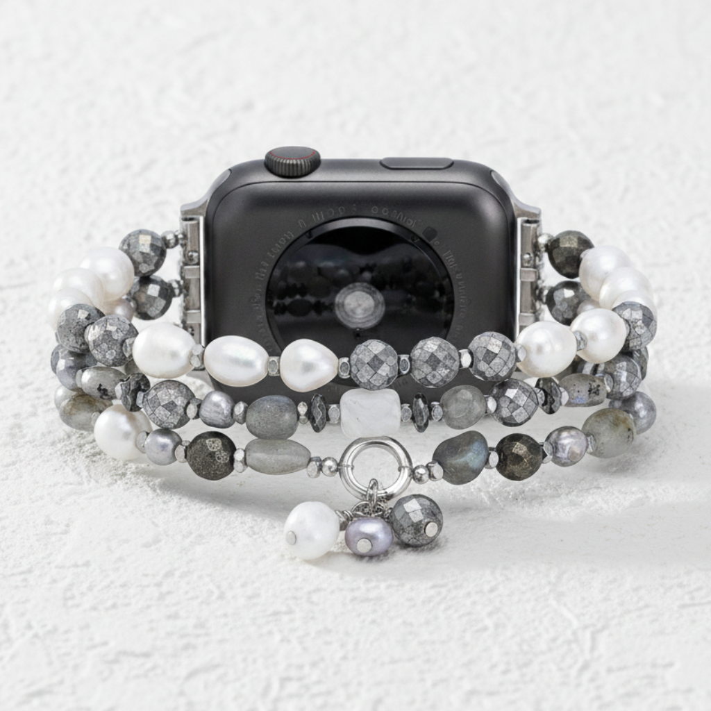 Pulseira Elástica Lunar Luxo Pérola para Apple Watch