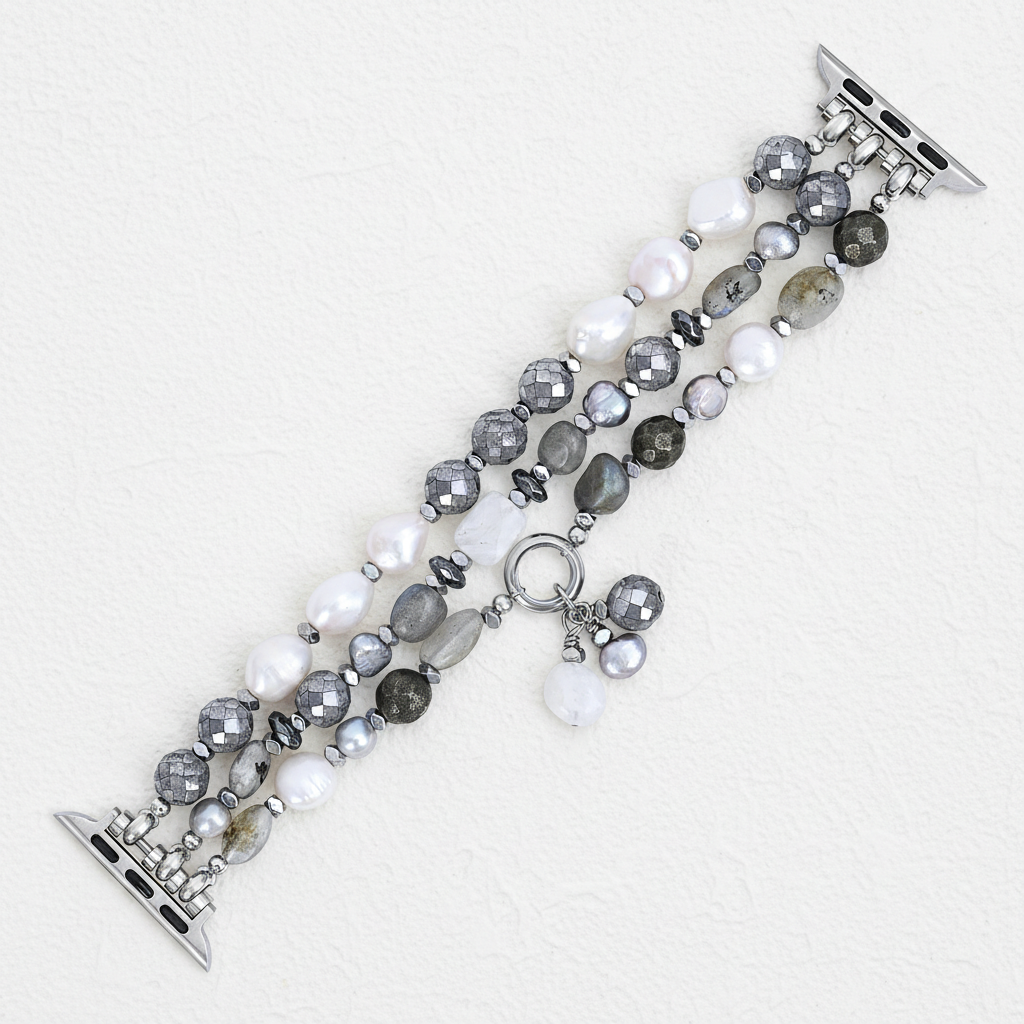 Pulseira Elástica Lunar Luxo Pérola para Apple Watch