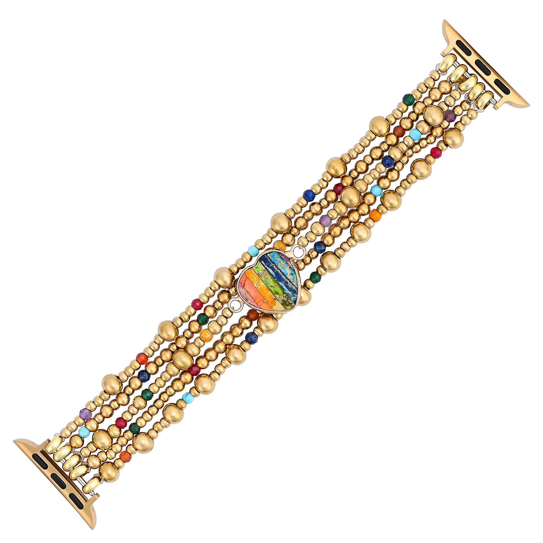 Pulseira Golden Essence Heart Stretch para Apple Watch