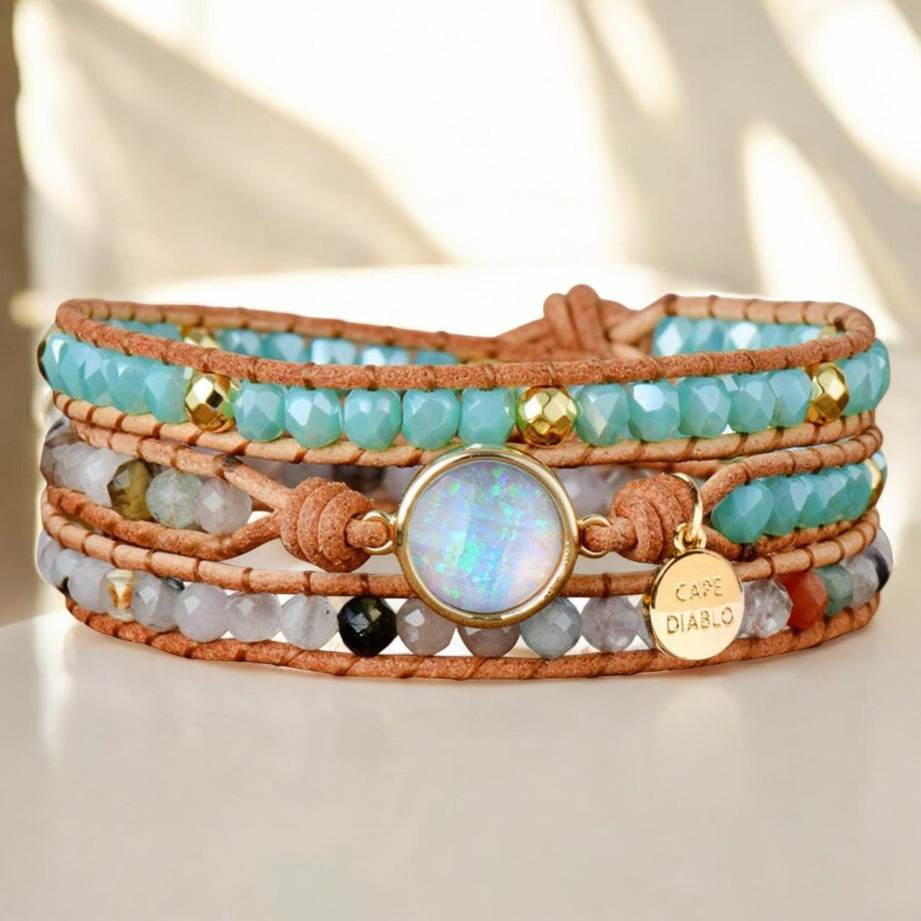 Pulseira Envolvente de Proteção Opal Healing