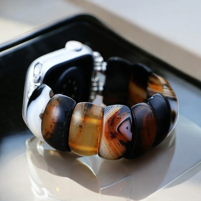Pulseira Elástica Bohemian Onyx Elegance para Apple Watch