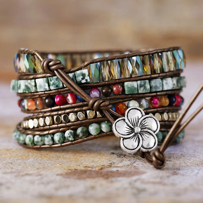 Pulseira Vintage Verde Envolvente
