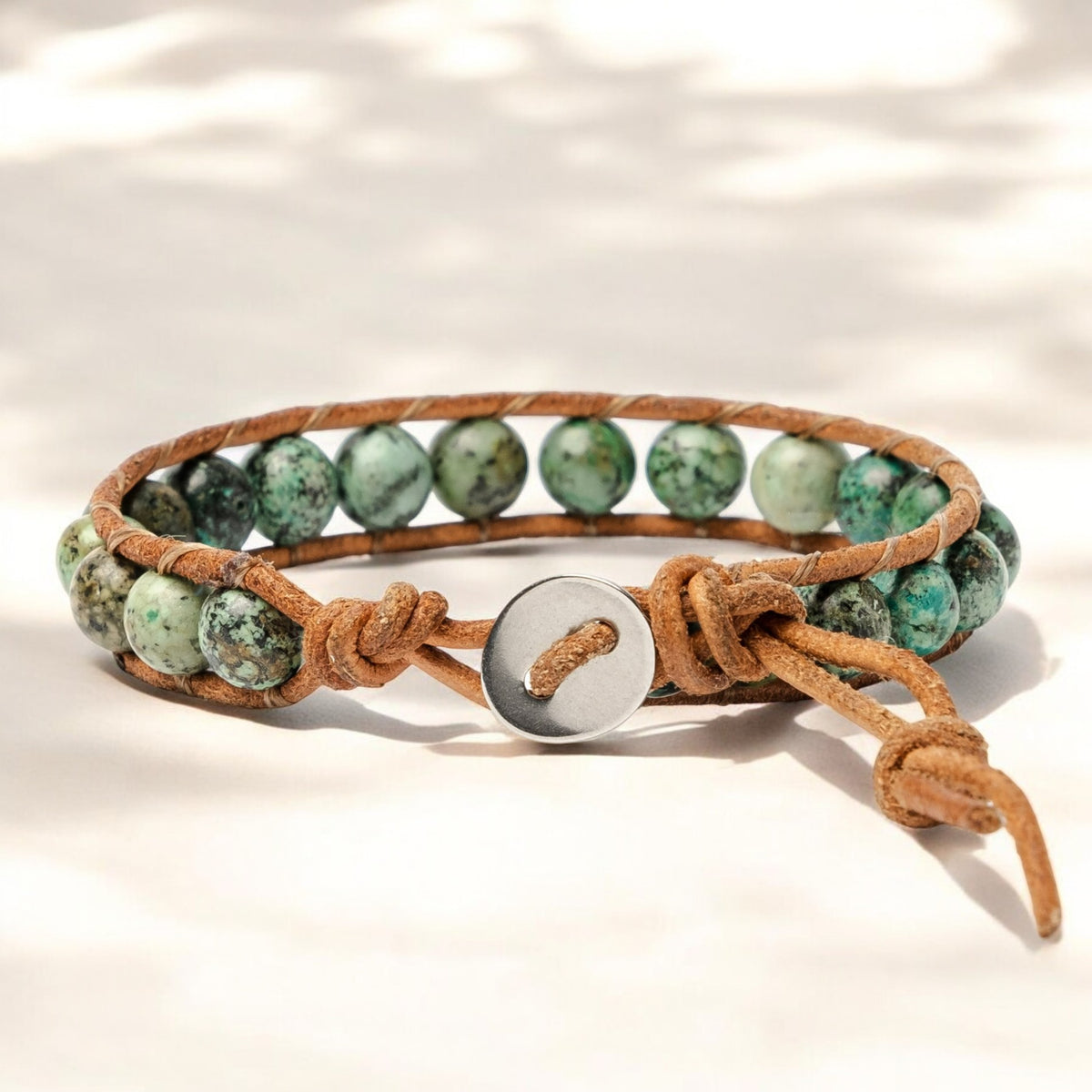 Pulseira Boho Africana de Turquesa para Homem