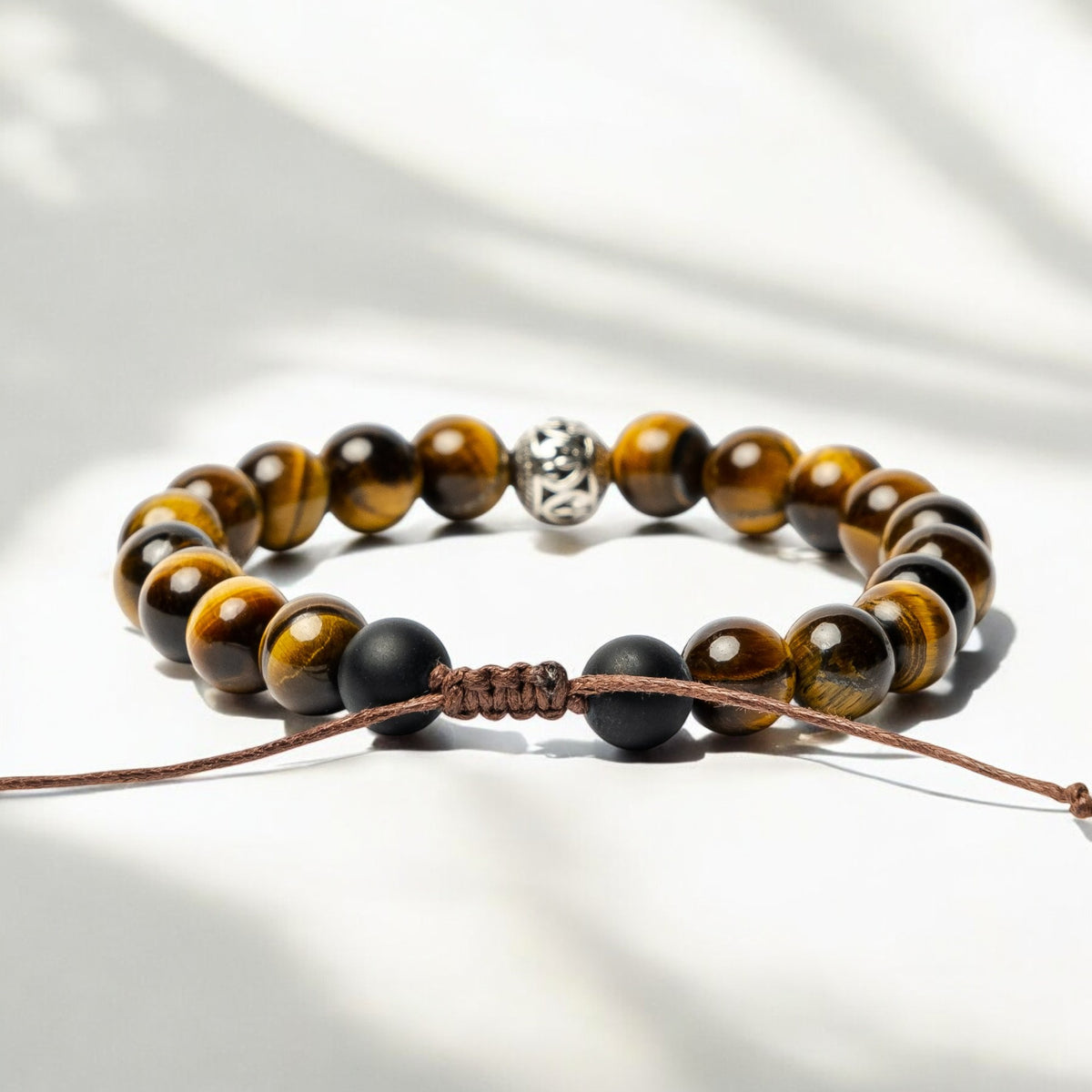 Pulseira Tibetana de Olho de Tigre para Homem