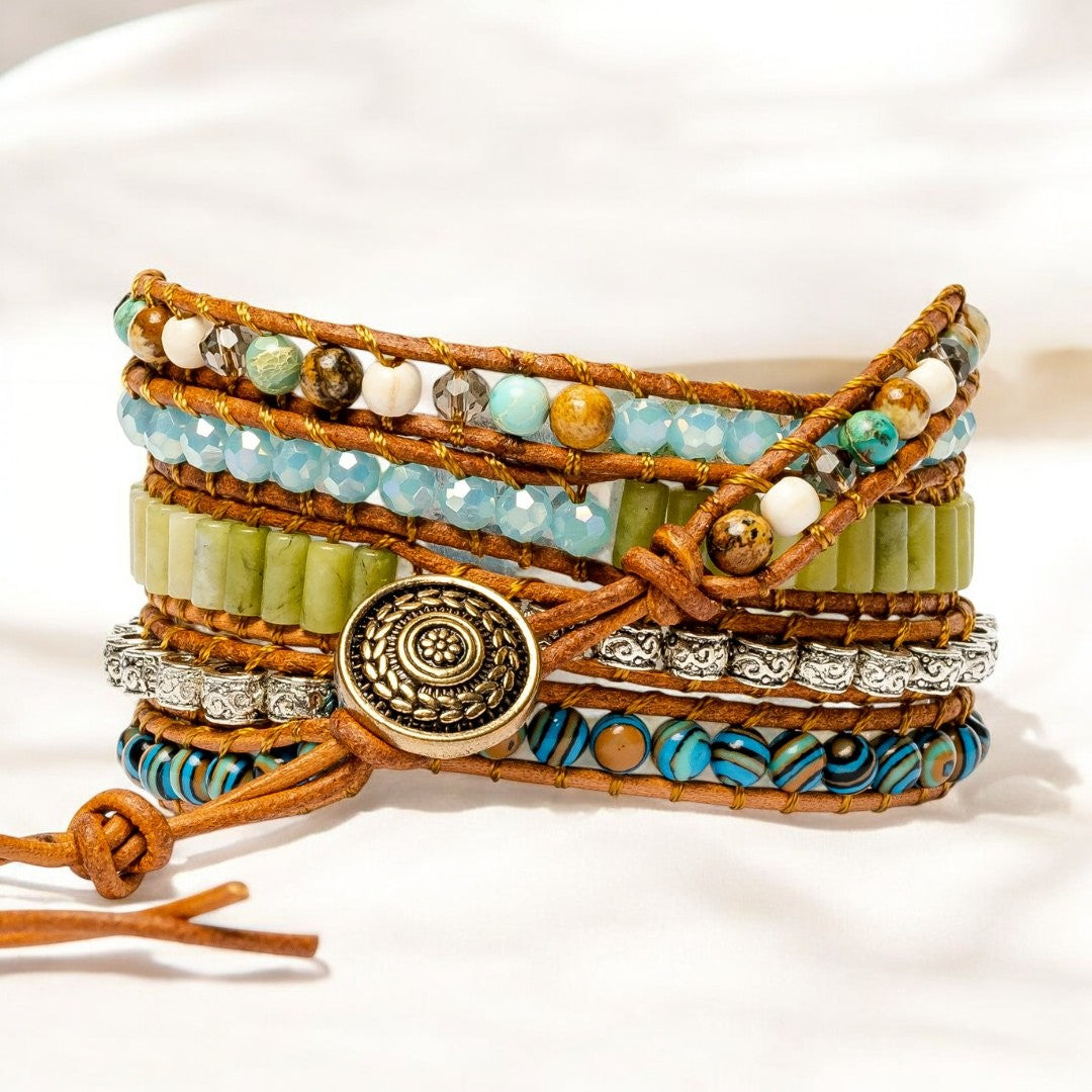Pulseira Enrolada de Jaspe Ocean Torcido