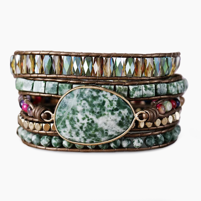 Pulseira Vintage Verde Envolvente