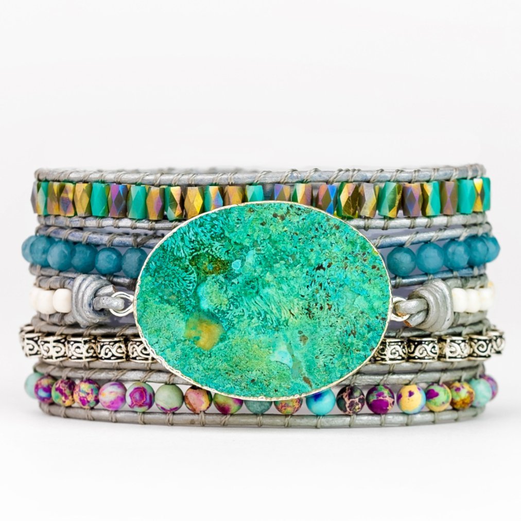 Ocean Jasper Protection Wrap Bracelet - Cape Diablo
