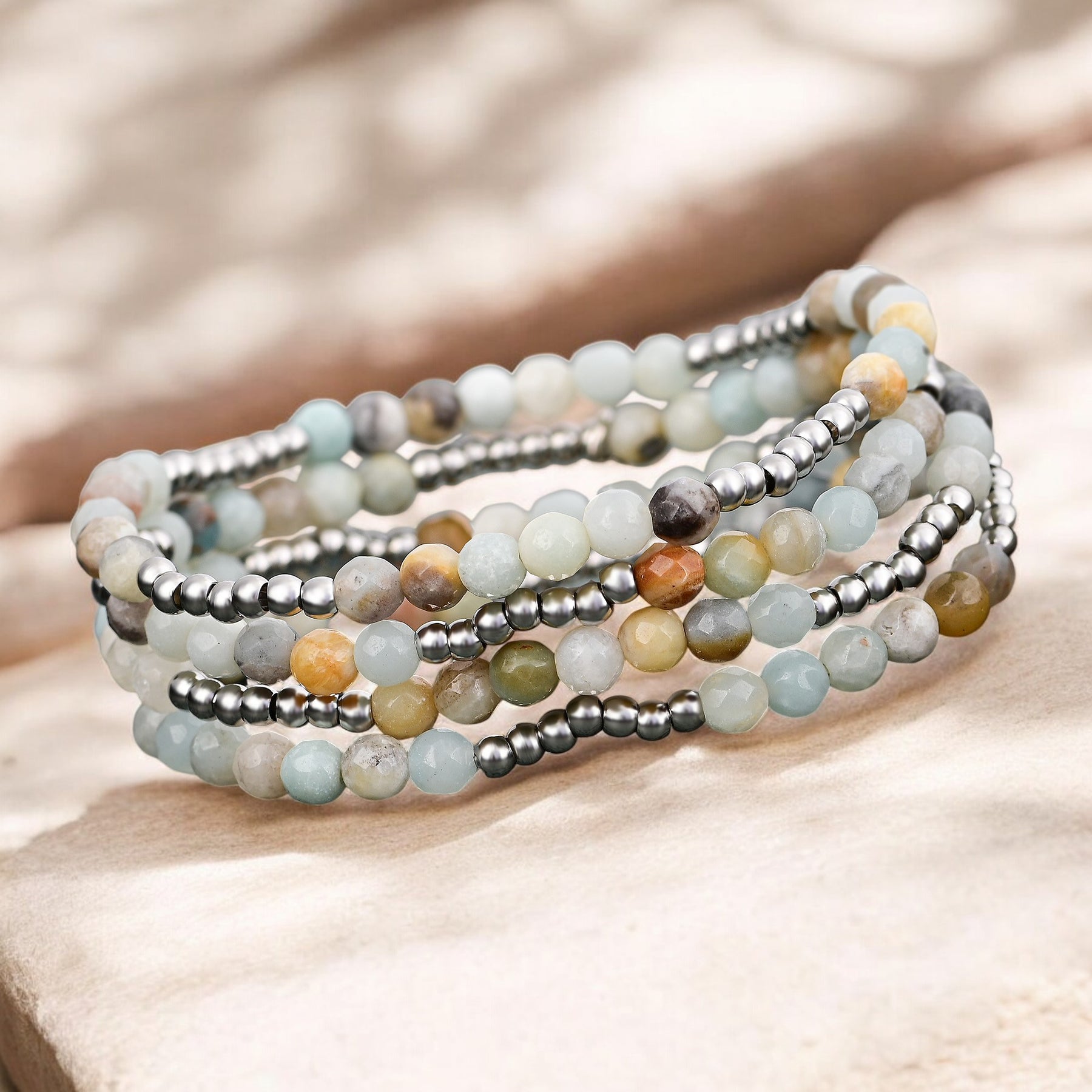 Conjunto de Pulseiras Brilho de Amazonite