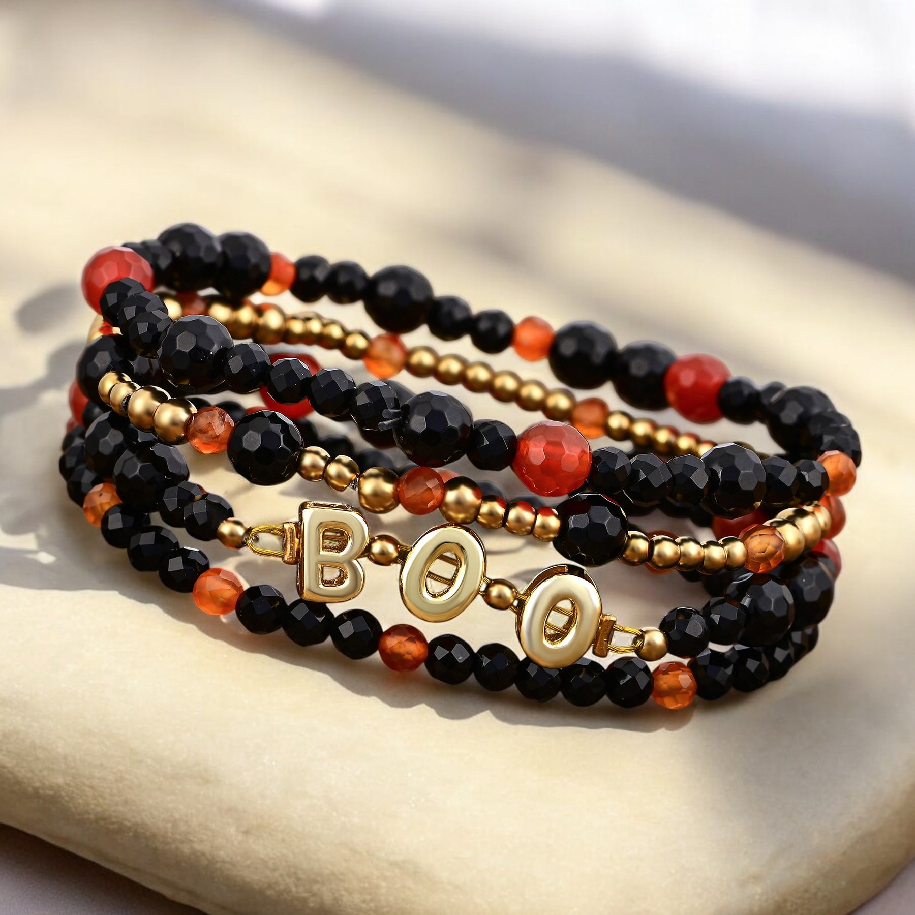Conjunto de Pulseiras de Abóboras de Halloween