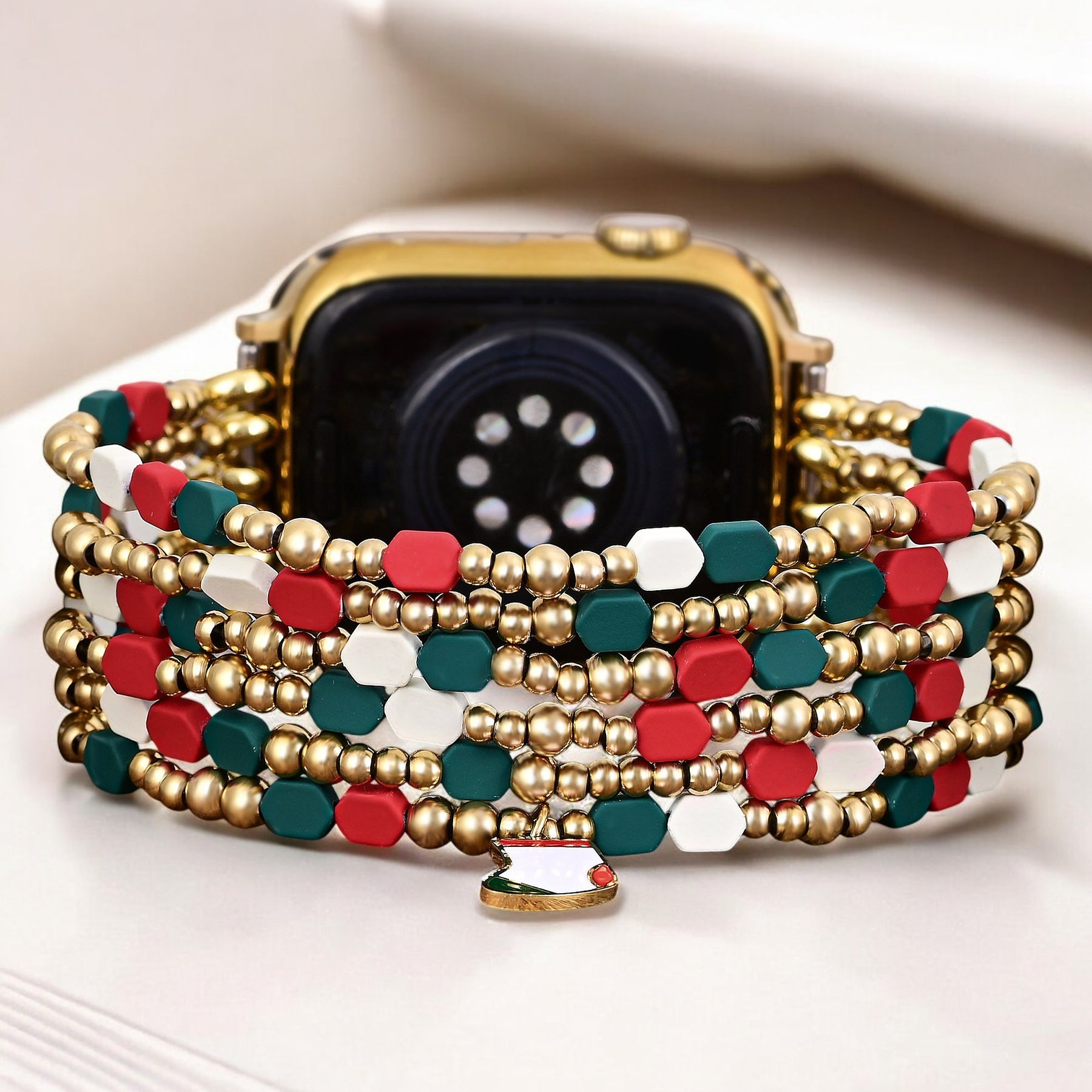 Correia Festiva Elástica Santa's Joy para Apple Watch