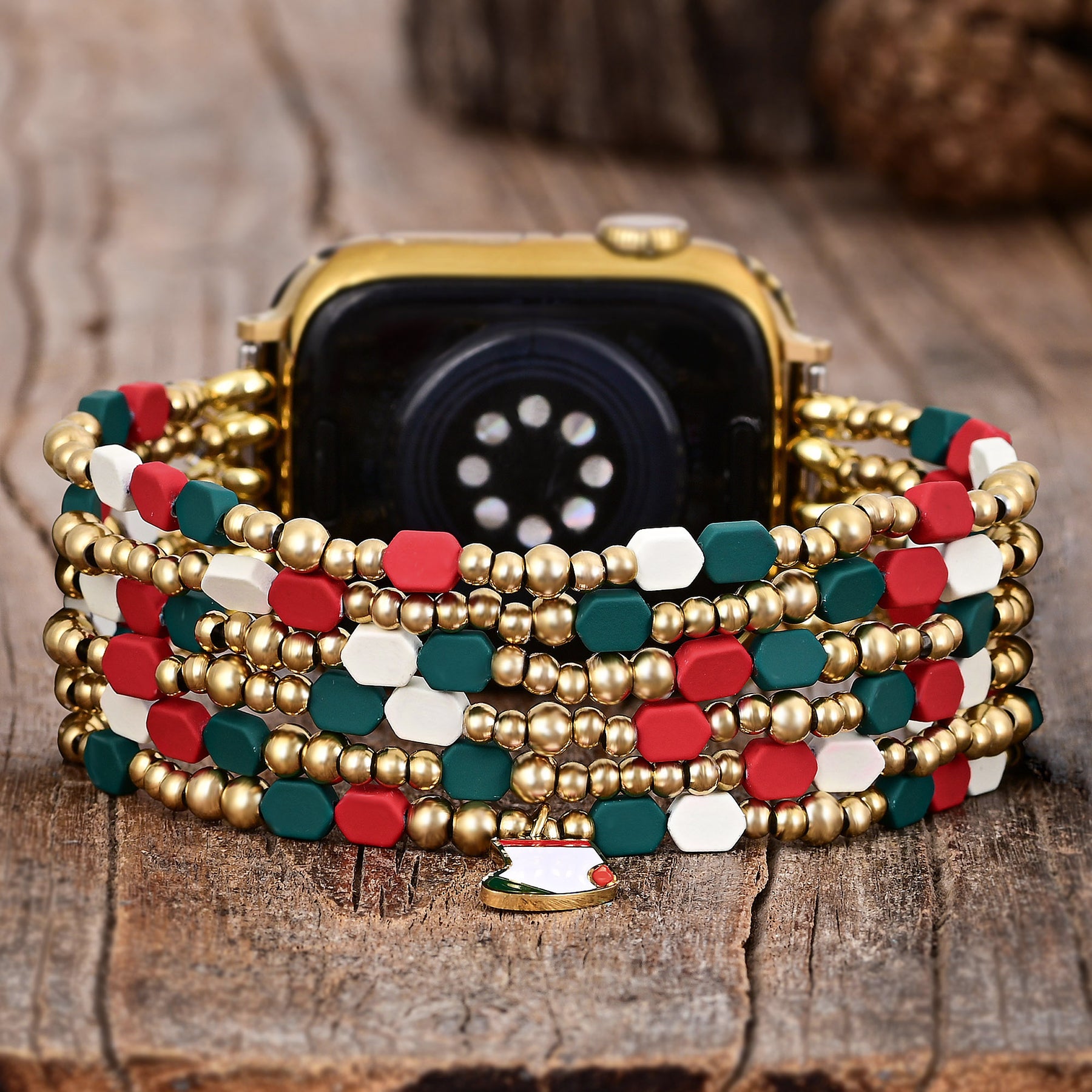 Pulseira elástica festiva Santa's Joy Apple Watch