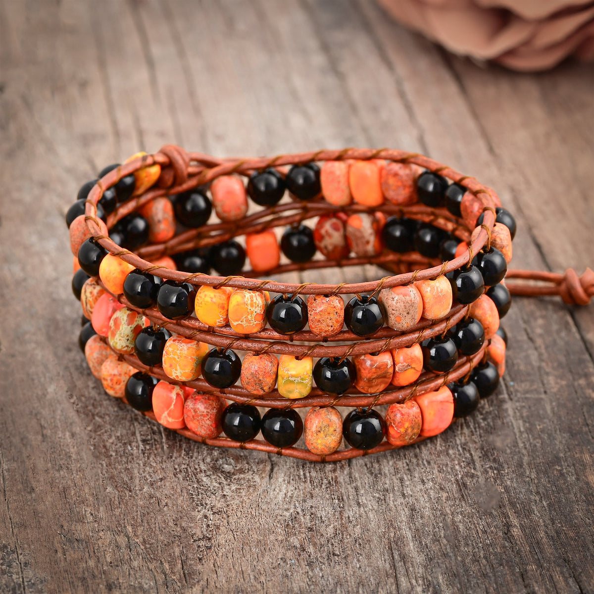 Pulseira Envolvente de Ágata Assustadora