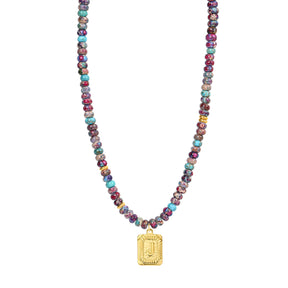 Colar com Letra de Jaspe Imperial Azul