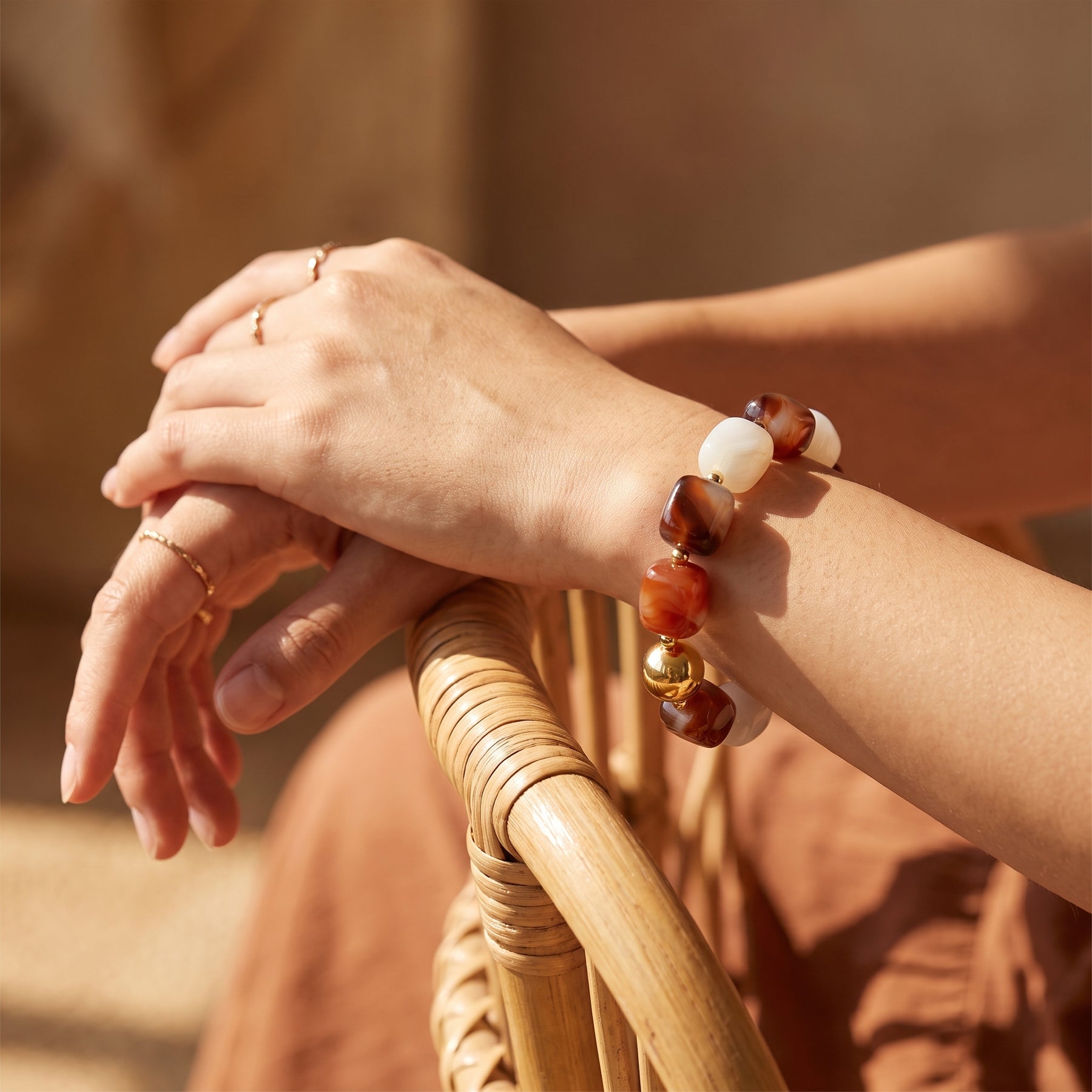 Pulseira de contas grossas mistas Desert Moon