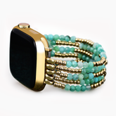Pulseira elástica de Amazonite luminosa para Apple Watch
