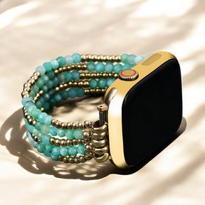Pulseira elástica de Amazonite luminosa para Apple Watch
