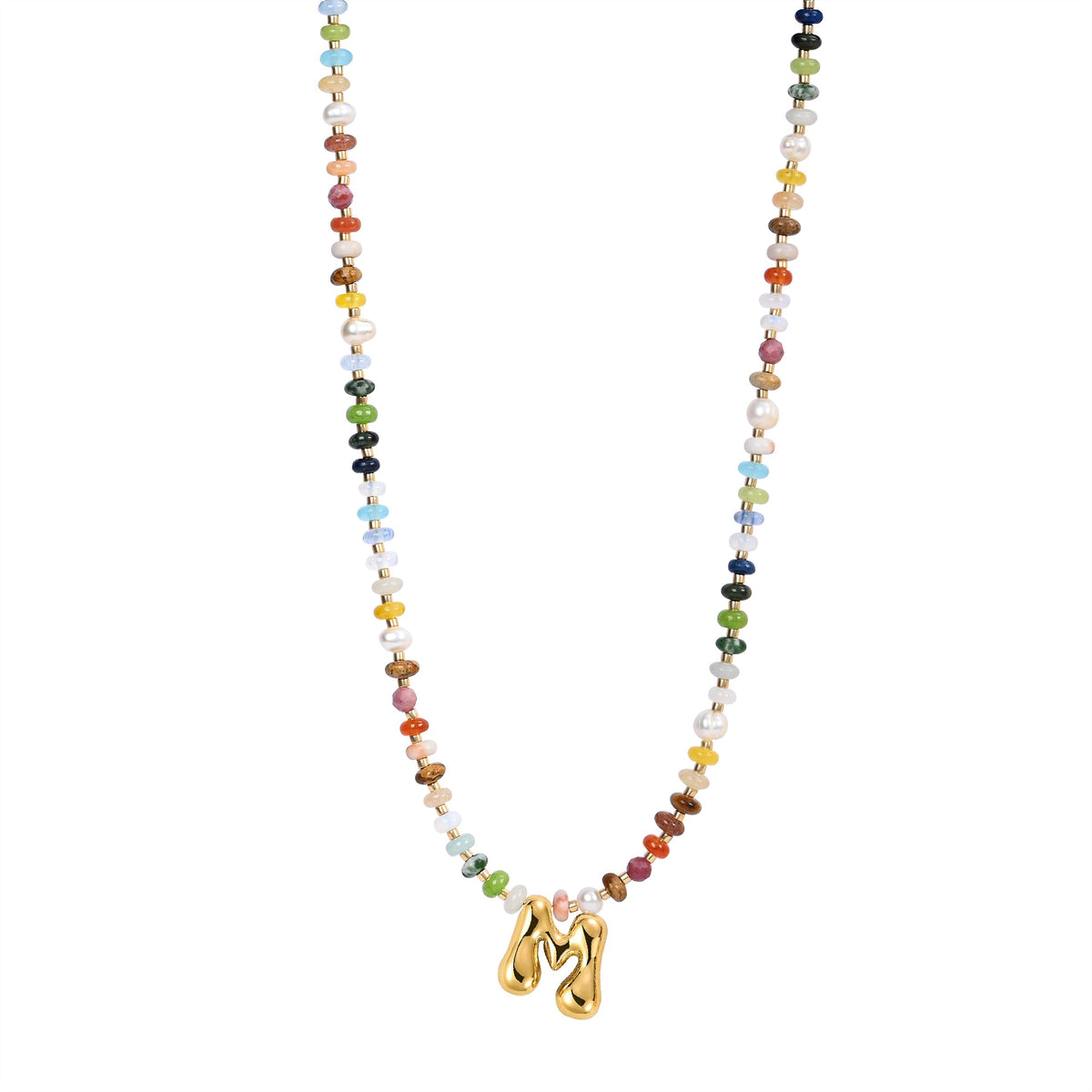 Colar com Letras em Bolha Multicoloridas
