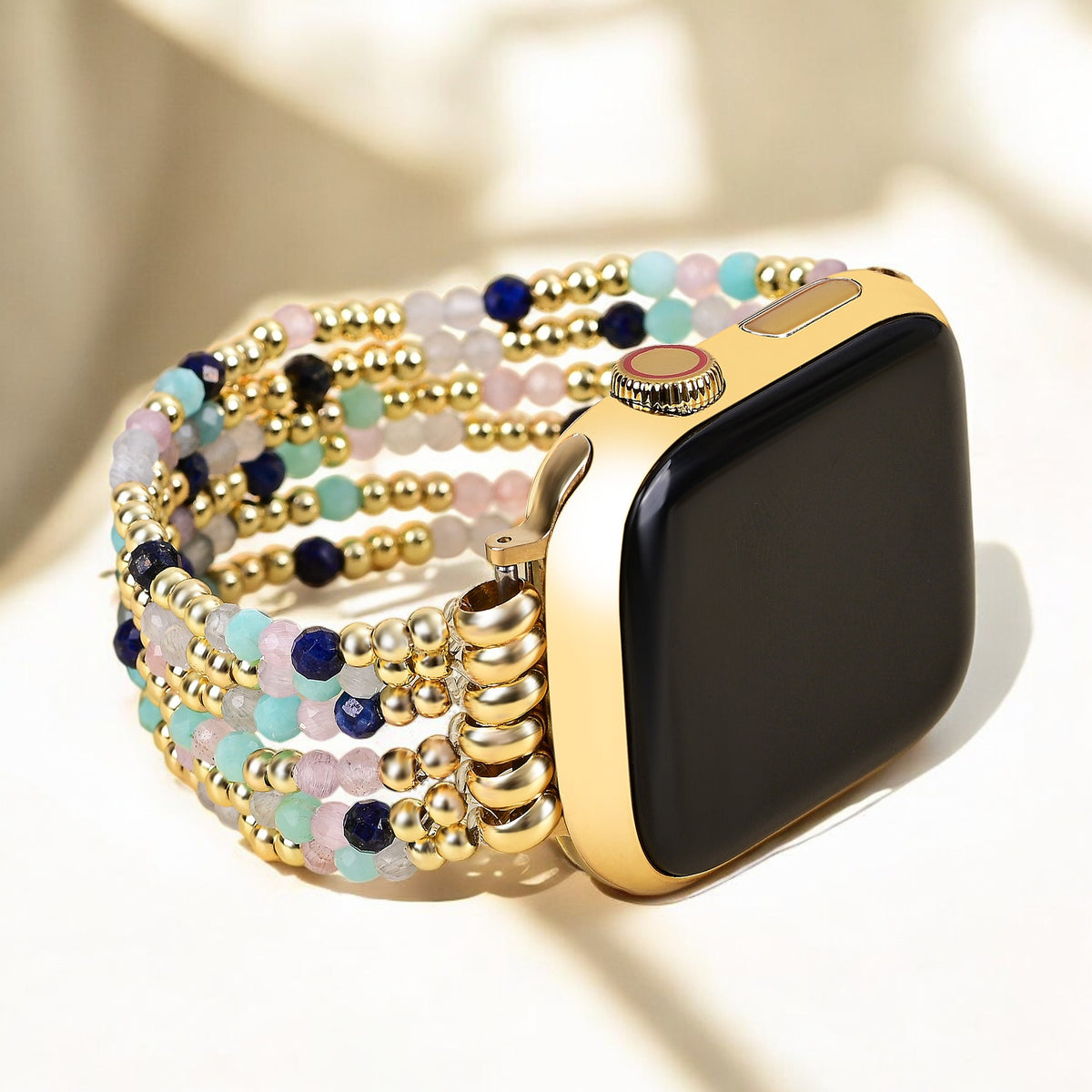 Pulseira Elástica de Amazonite Lápis-Joia para Apple Watch