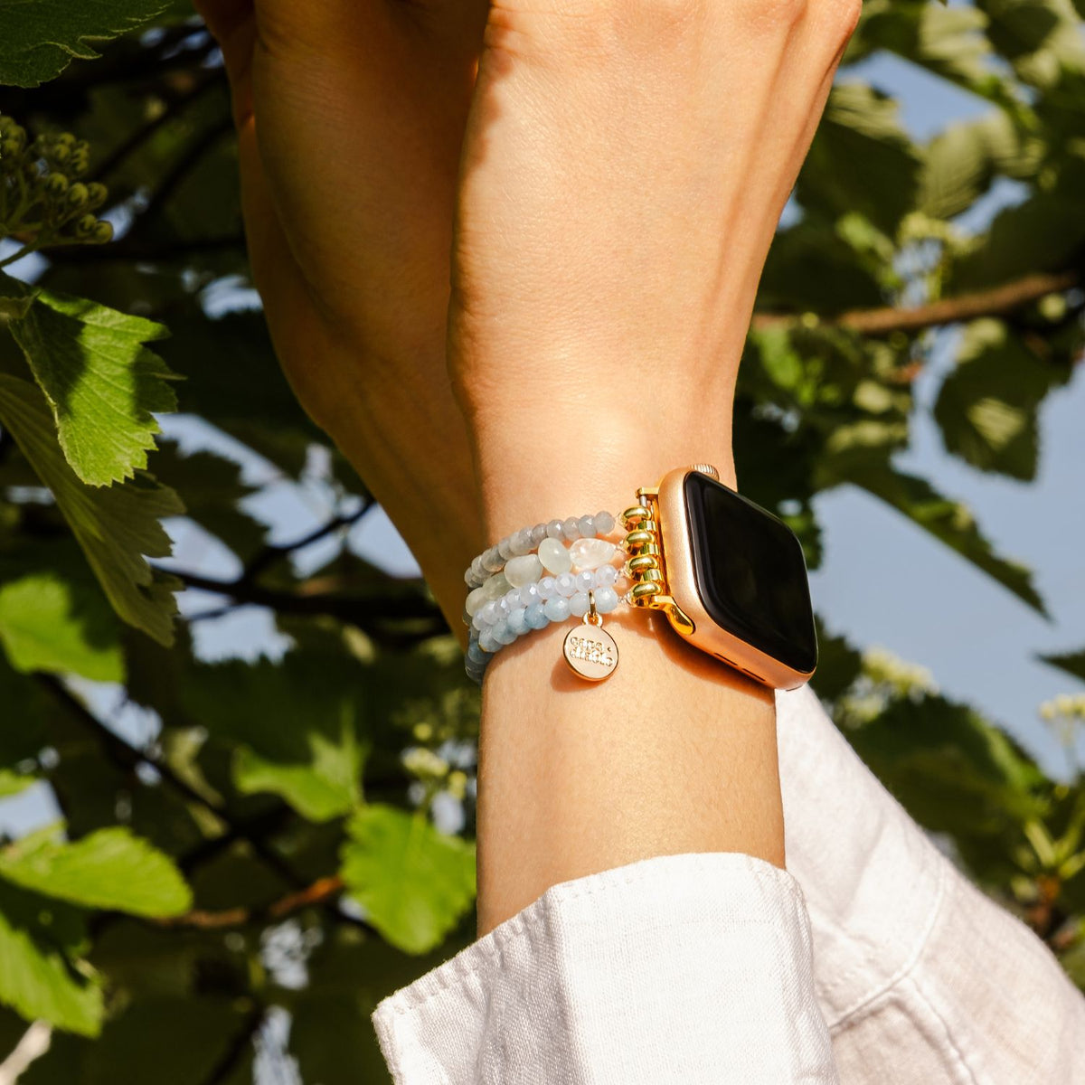 Pulseira Apple Watch Serenity de Jade Água-marinha