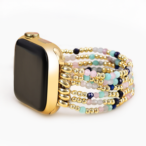 Pulseira elástica dourada e perolada Apple Watch