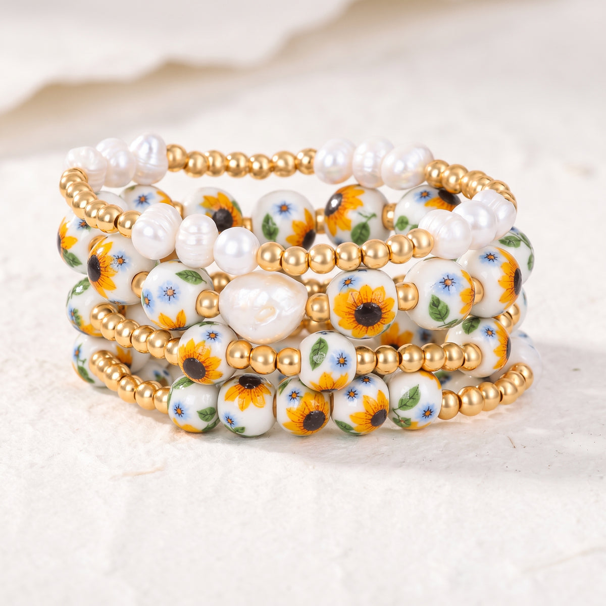 Conjunto de pulseiras Porcelain Garden Sunlit Bloom