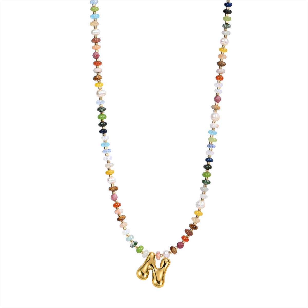 Colar com Letras em Bolha Multicoloridas