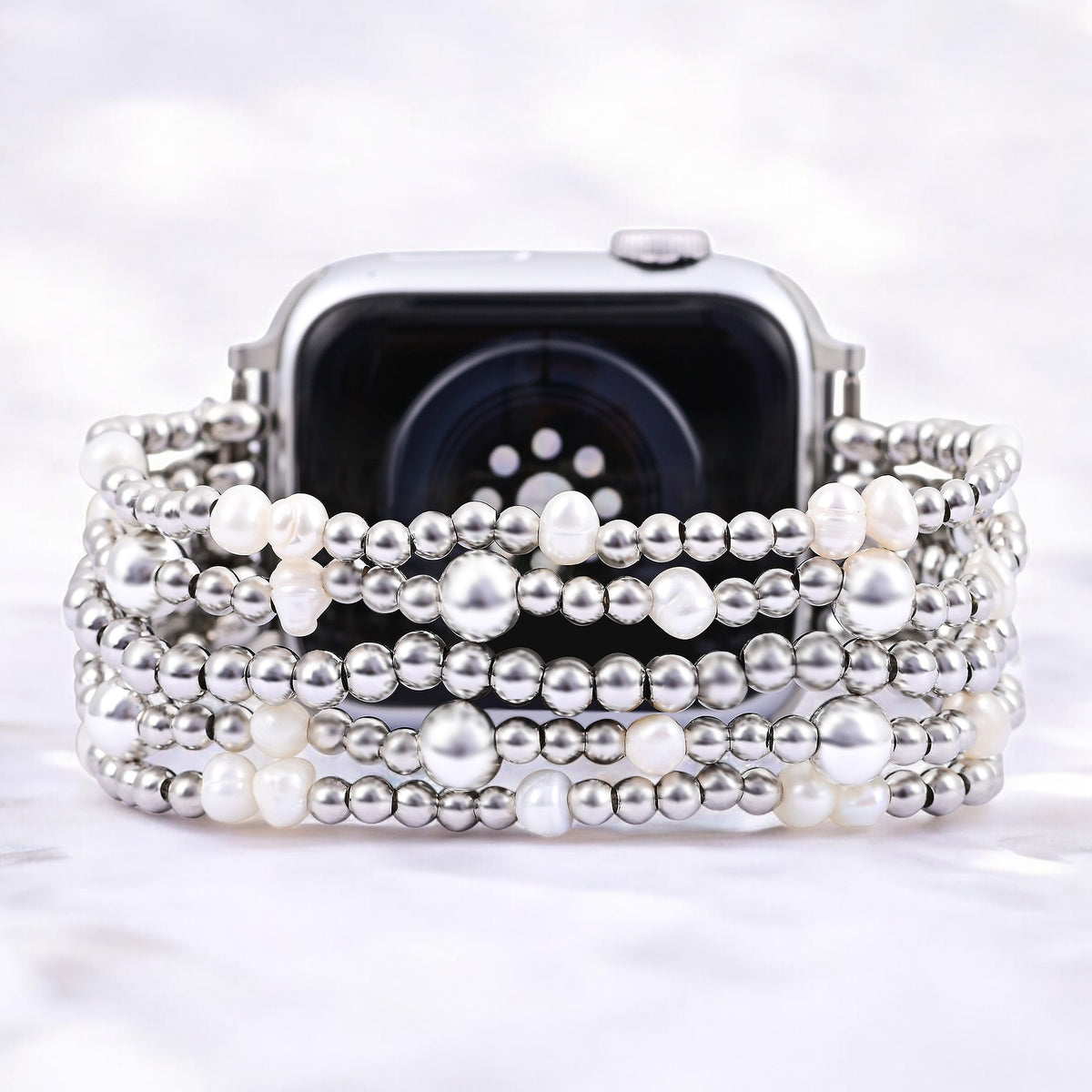 Pulseira Elástica para Apple Watch em Pérola Cintilante