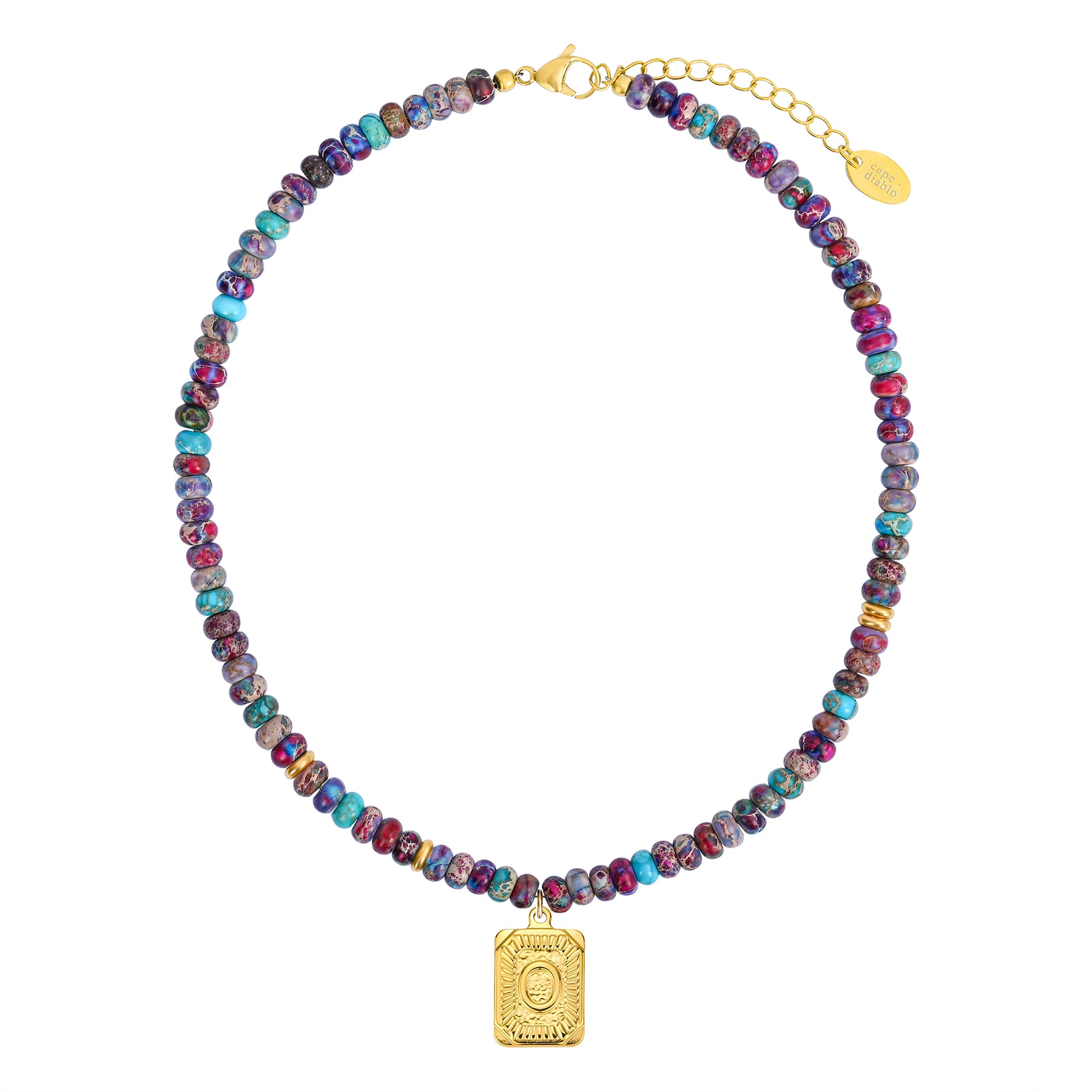 Colar com Letra de Jaspe Imperial Azul